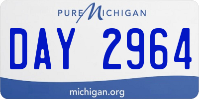 MI license plate DAY2964