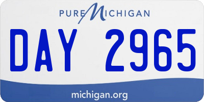 MI license plate DAY2965