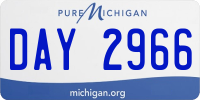 MI license plate DAY2966