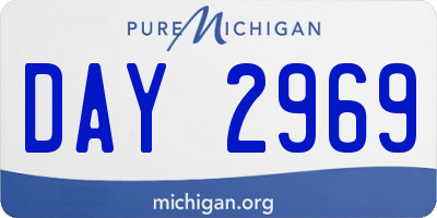 MI license plate DAY2969