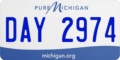 MI license plate DAY2974