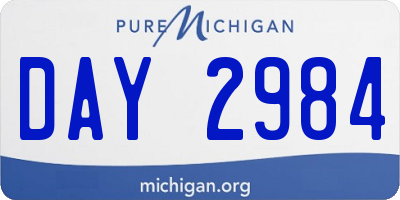 MI license plate DAY2984
