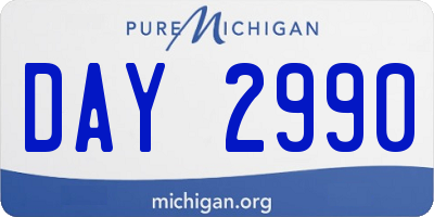 MI license plate DAY2990
