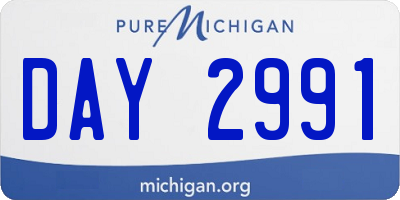 MI license plate DAY2991