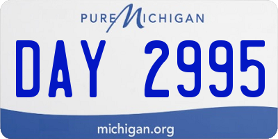 MI license plate DAY2995