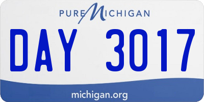 MI license plate DAY3017
