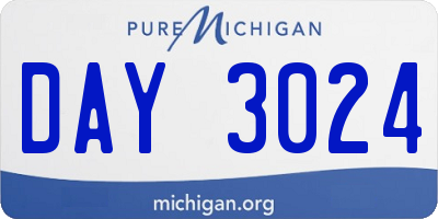 MI license plate DAY3024