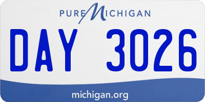 MI license plate DAY3026