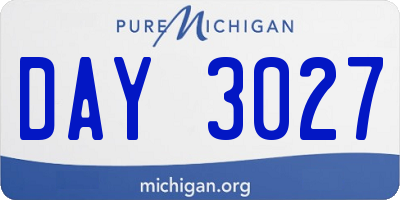 MI license plate DAY3027