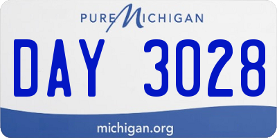 MI license plate DAY3028