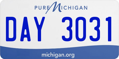 MI license plate DAY3031