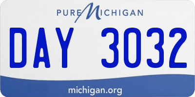 MI license plate DAY3032