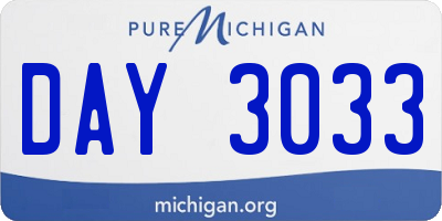 MI license plate DAY3033