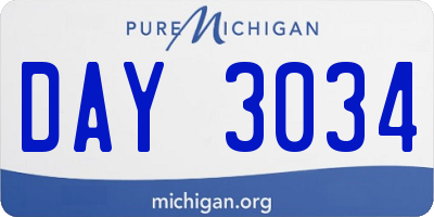 MI license plate DAY3034