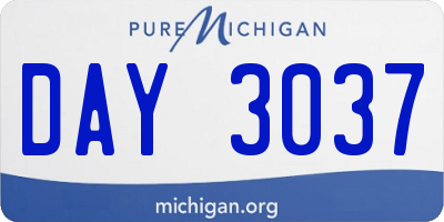MI license plate DAY3037