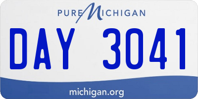 MI license plate DAY3041