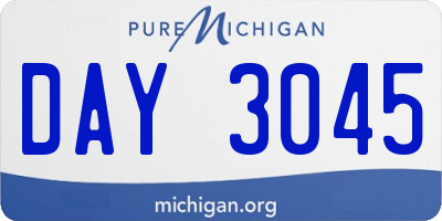 MI license plate DAY3045