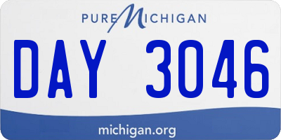 MI license plate DAY3046
