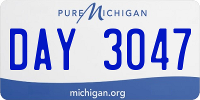 MI license plate DAY3047