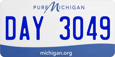MI license plate DAY3049