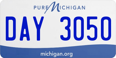 MI license plate DAY3050