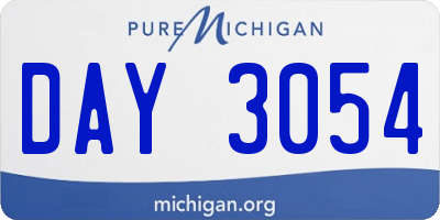 MI license plate DAY3054