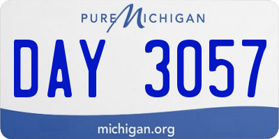 MI license plate DAY3057