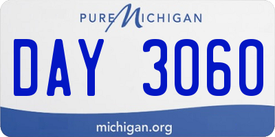 MI license plate DAY3060