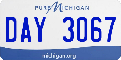 MI license plate DAY3067