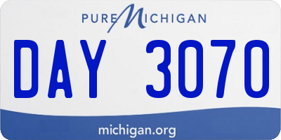 MI license plate DAY3070