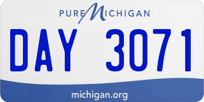 MI license plate DAY3071