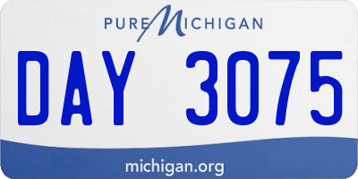 MI license plate DAY3075