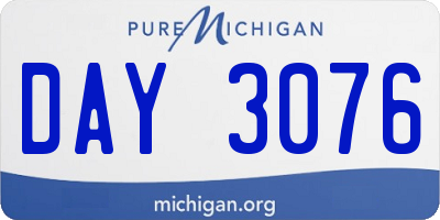 MI license plate DAY3076
