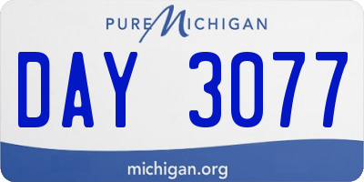 MI license plate DAY3077