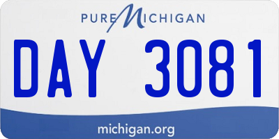 MI license plate DAY3081