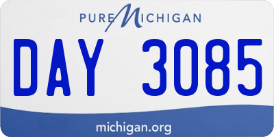 MI license plate DAY3085