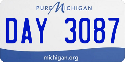 MI license plate DAY3087