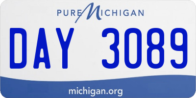 MI license plate DAY3089
