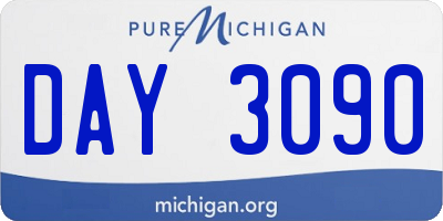 MI license plate DAY3090