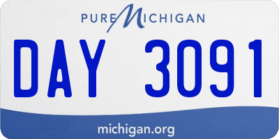 MI license plate DAY3091