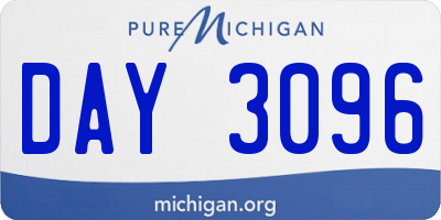 MI license plate DAY3096