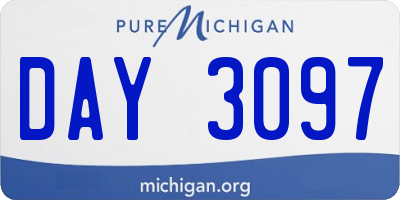 MI license plate DAY3097