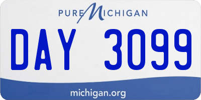 MI license plate DAY3099