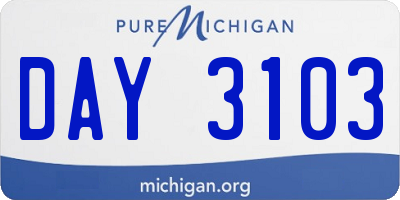 MI license plate DAY3103
