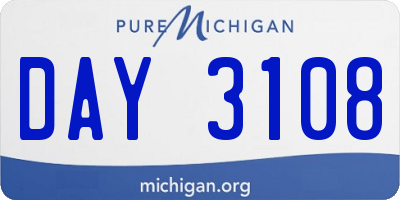 MI license plate DAY3108