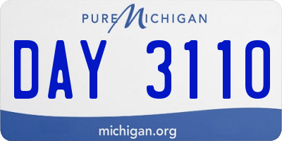 MI license plate DAY3110