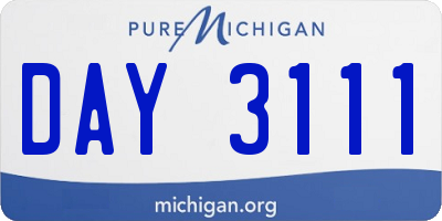 MI license plate DAY3111