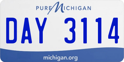 MI license plate DAY3114