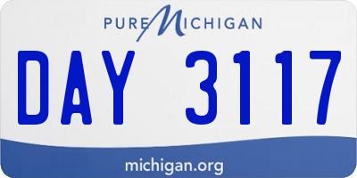 MI license plate DAY3117