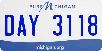 MI license plate DAY3118